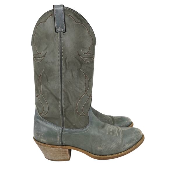 Vintage Acme Men\'s Western Cowboy Boots Gray 12